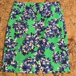 Jcrew floral basket weave pencil skirt size 0
